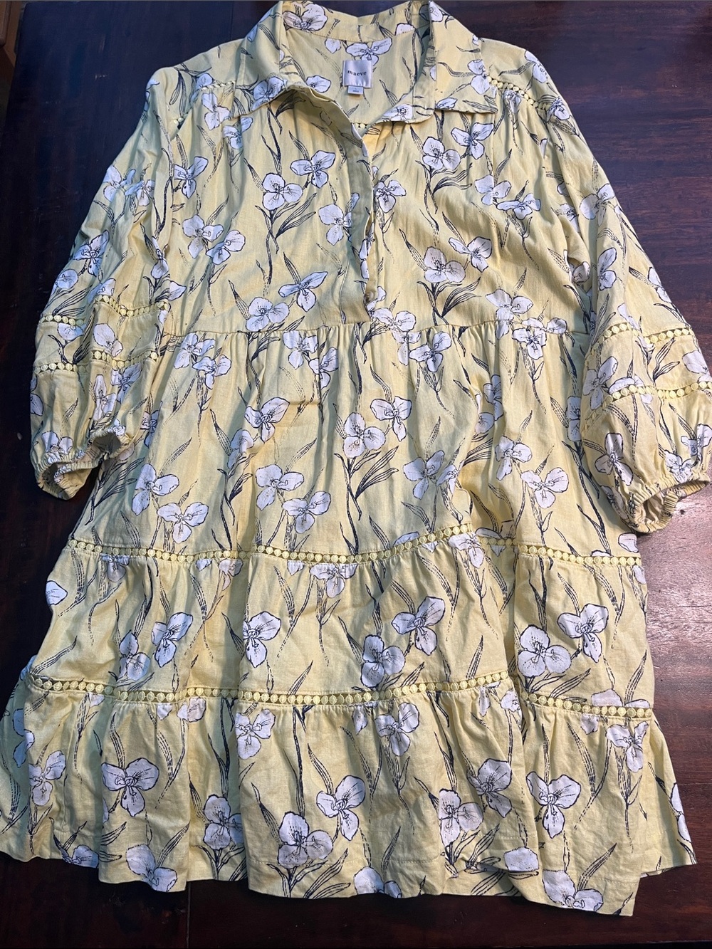 Maeve Yellow Floral Tiered Tunic Dress